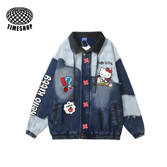 Hello Kitty denim embroidered jacket
