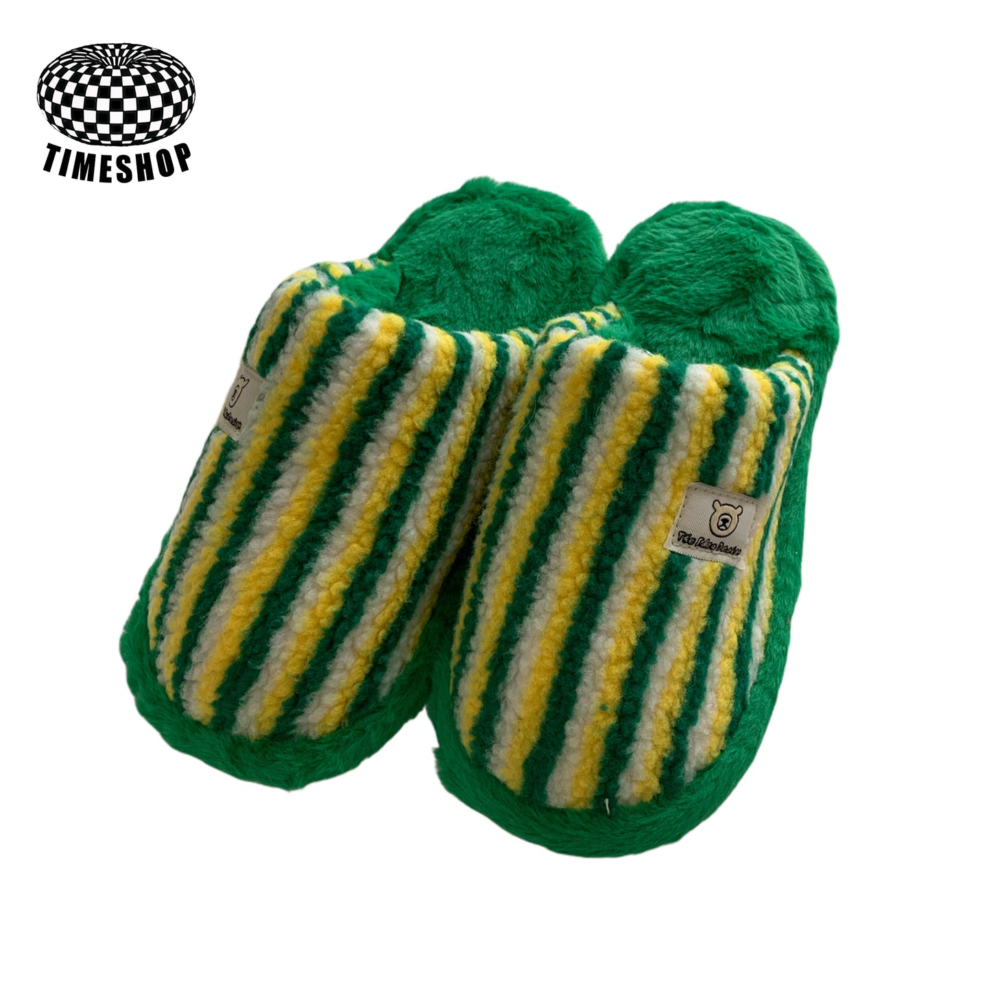 Jellycat Green striped slippers