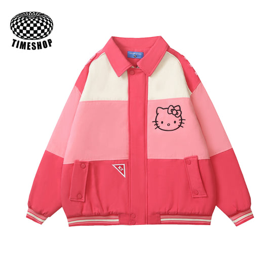 Hello Kitty pink baseball jacket
