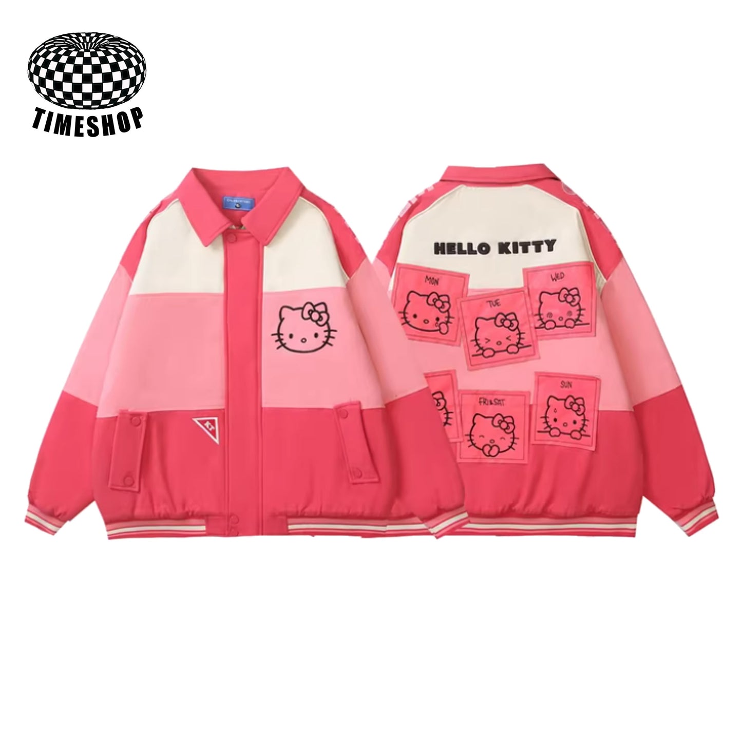 Hello Kitty pink baseball jacket