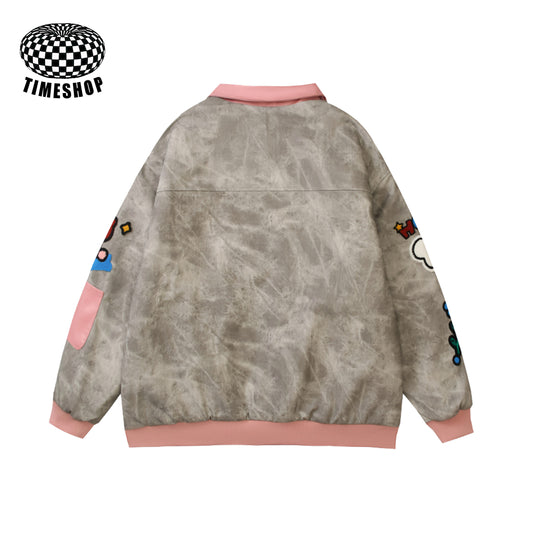 Hello Kitty washed denim jacket