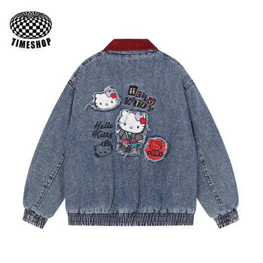 Hello Kitty denim patchwork jacket