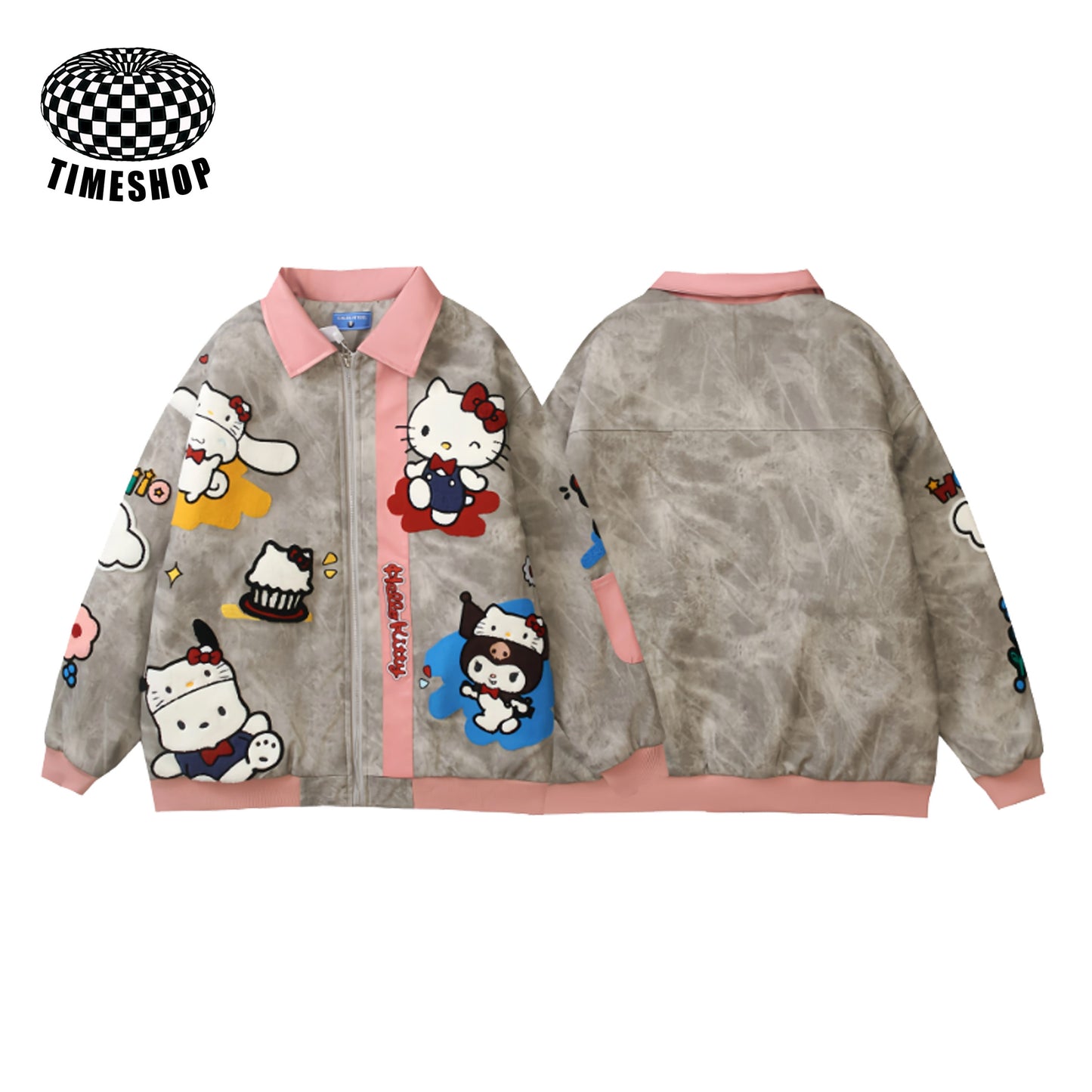 Hello Kitty washed denim jacket