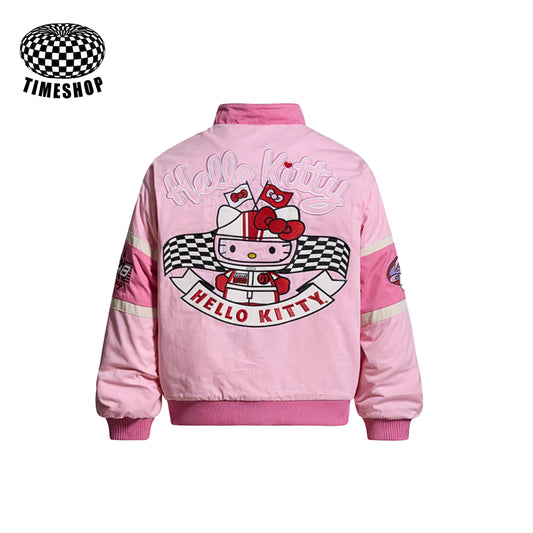 Retro Hello Kitty motorcycle-style padded jacket