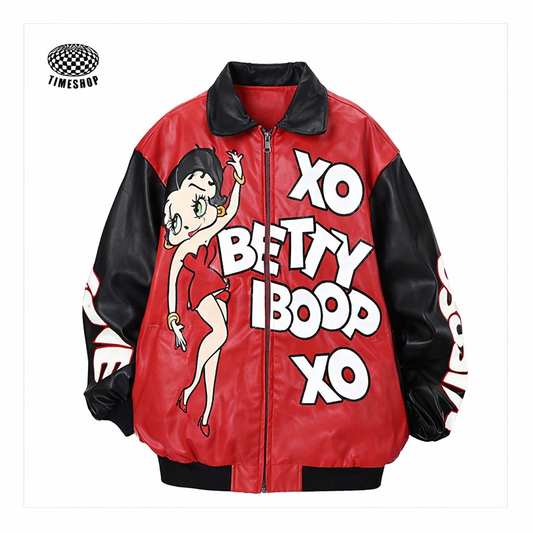 Betty PU embroidered jacket