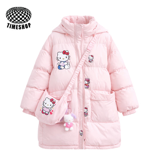 HelloKitty Long pink down-filled coat( Gift bag）