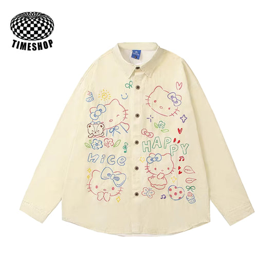 Hello Kitty Colorful Embroidered Shirt