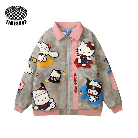 Hello Kitty washed denim jacket