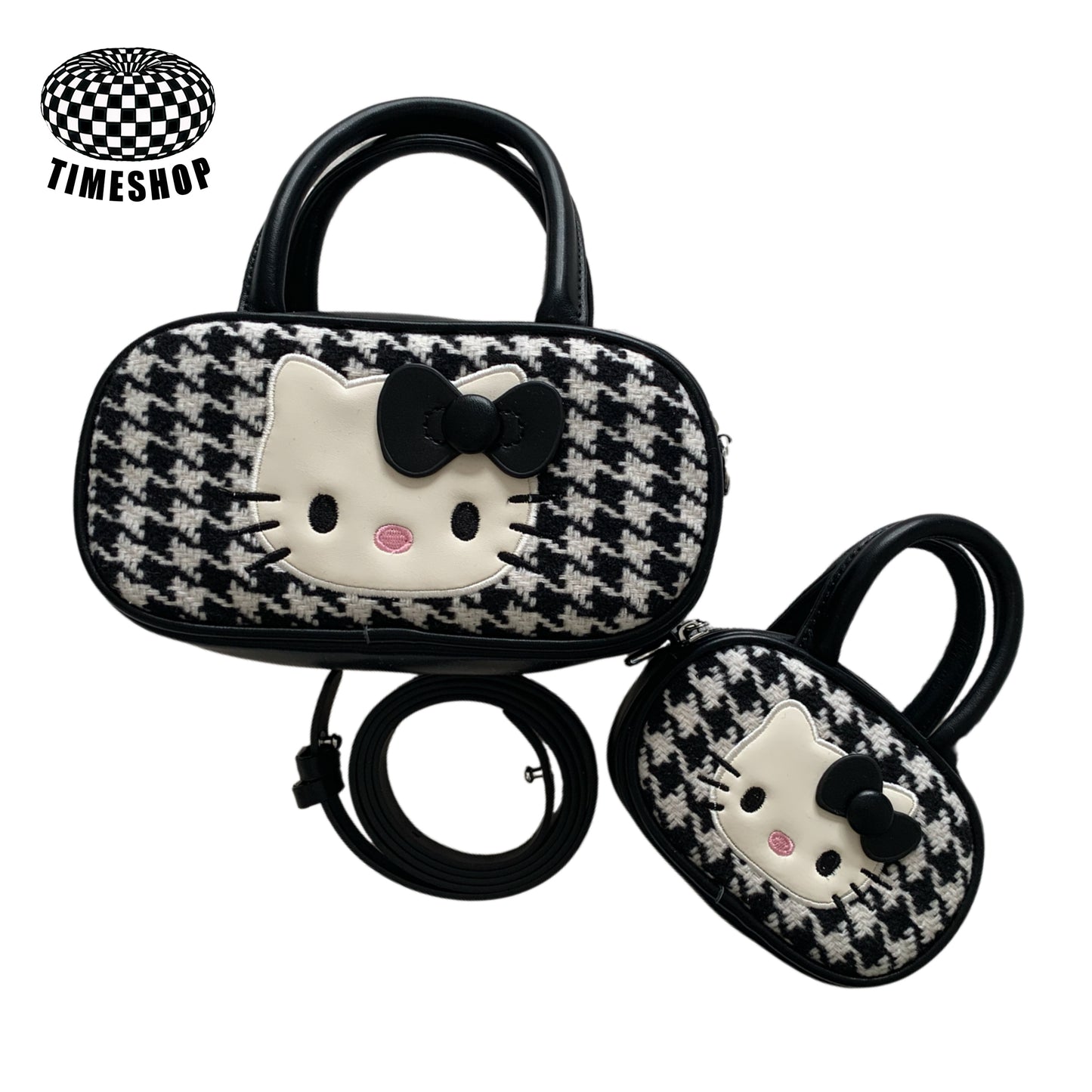 Hello Kitty black houndstooth bag