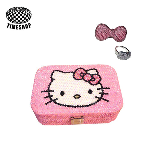 Hello Kitty fully encrusted jewelry box and combination ring